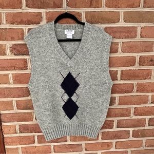 Vintage argyle wool V-neck sweater vest size men’s large (Unisex)